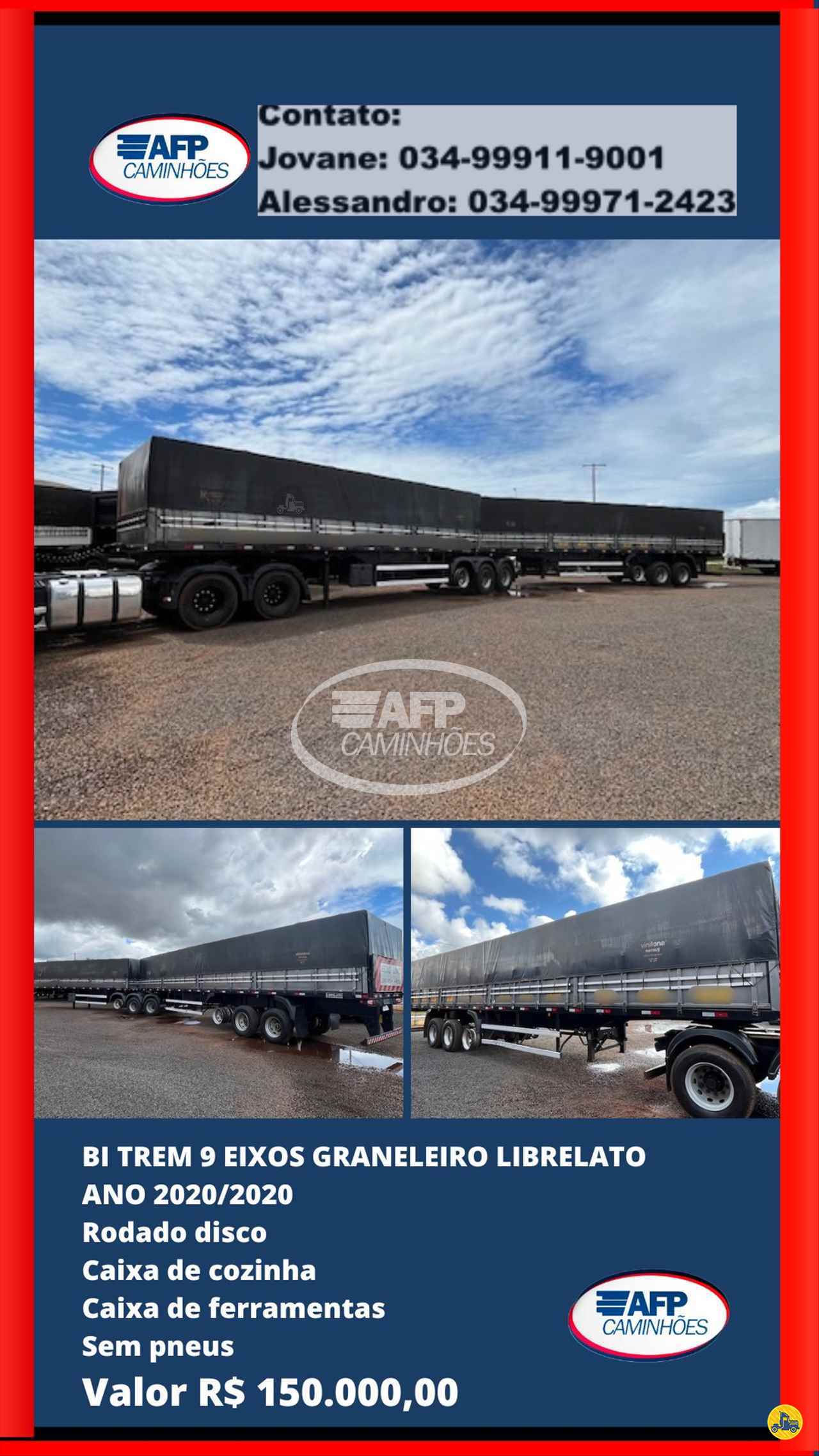 CARRETA BITREM 9 EIXOS GRANELEIRO AFP Caminhões UBERLANDIA MINAS GERAIS MG